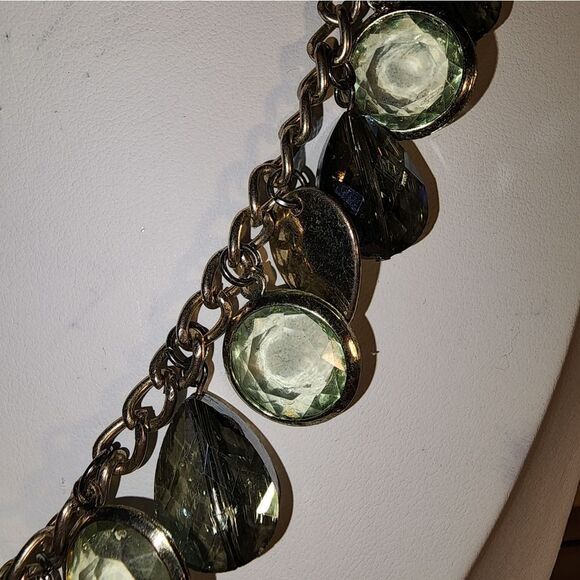 Vtg Blue & Green Elegant Gold Necklace - Picture 6 of 8